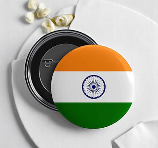 Round India Flag Button Badge