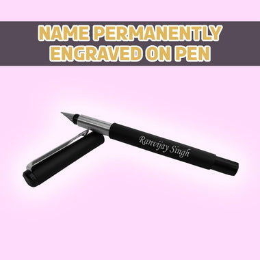 Customized Parker Vector Matte Black Fountain Pen (Silver clip)