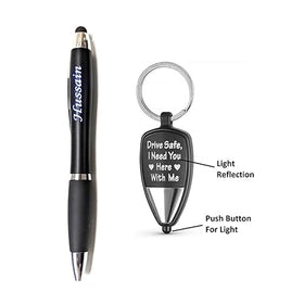 Personalized Led Twist Ball Pen & Keychain