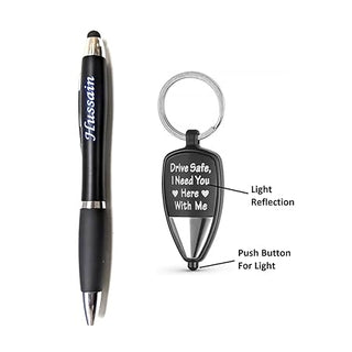 Personalized Led Twist Ball Pen & Keychain
