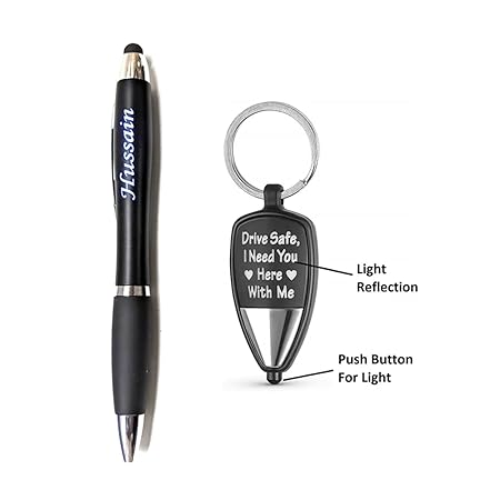 SAVRI Personalized Led Twist Ball Pen&Keychain