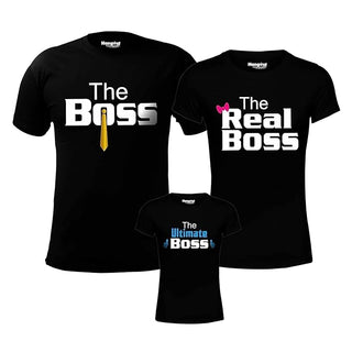 Family T-Shirt Combo for Father, Mother & Kids with Your Name