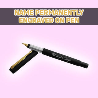 Customized Parker Vector Matte Black Fountain Pen (Golden clip)