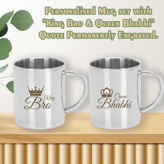 Stainless Steel Bro-Bhabhi  Coffee Mug.