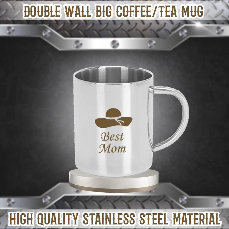 Stainless Steel Coffee Mug With Best Mom Quote Engraved.