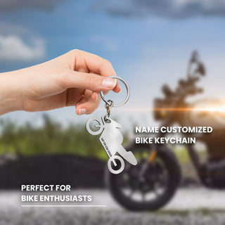 Personalized Stainless Steel Bike & Car Keychain with Name Engraved - Unique Gift for Birthdays for Car/Bike Lovers.