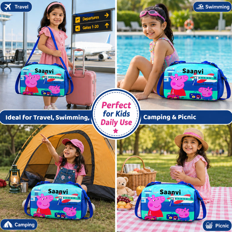 Kid's Travel Duffle Bag with Name Printed - Duffle Bag for Kids