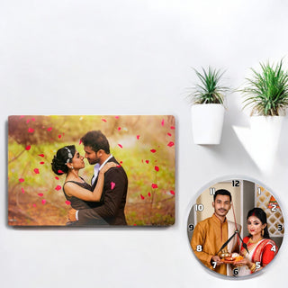 Housewarming Gift Set- Acrylic Frame & Photo Wall Clock