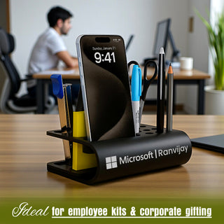 Customized Metal Desk Organizer with Name & Company Logo | Office Gift India