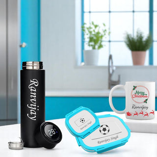Christmas Gift Set (Male)-Coffee Mug &  Bottle, Lunch Box