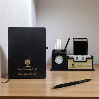 Custom Executive Desk Set - Pen, Pen Stand &  Diary with logo