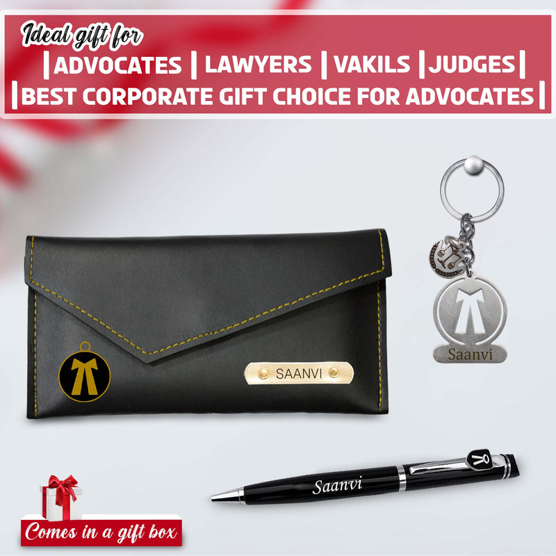 Personalized Advocate Combo-Advocate Key-Chain with Charm, Advocate Pen , and Clutch with Name & Adv. Charm.