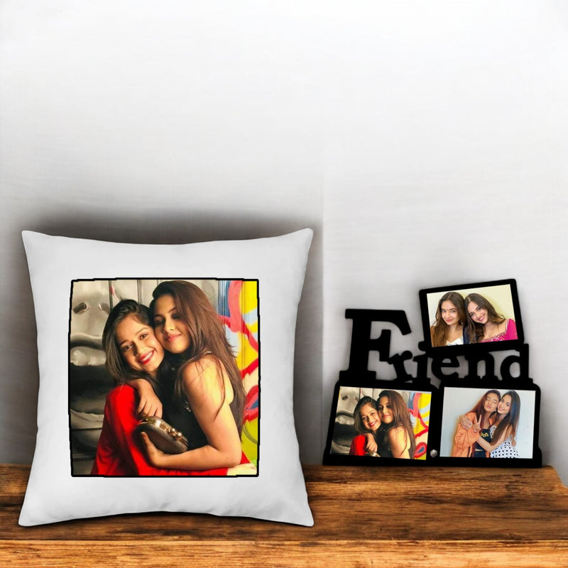 Friendship Day Gift: Picture Frame & Custom Photo Cushion