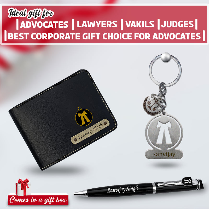 Personalized Advocate Combo - Keychain, Pen, & Wallet with Name & Charm