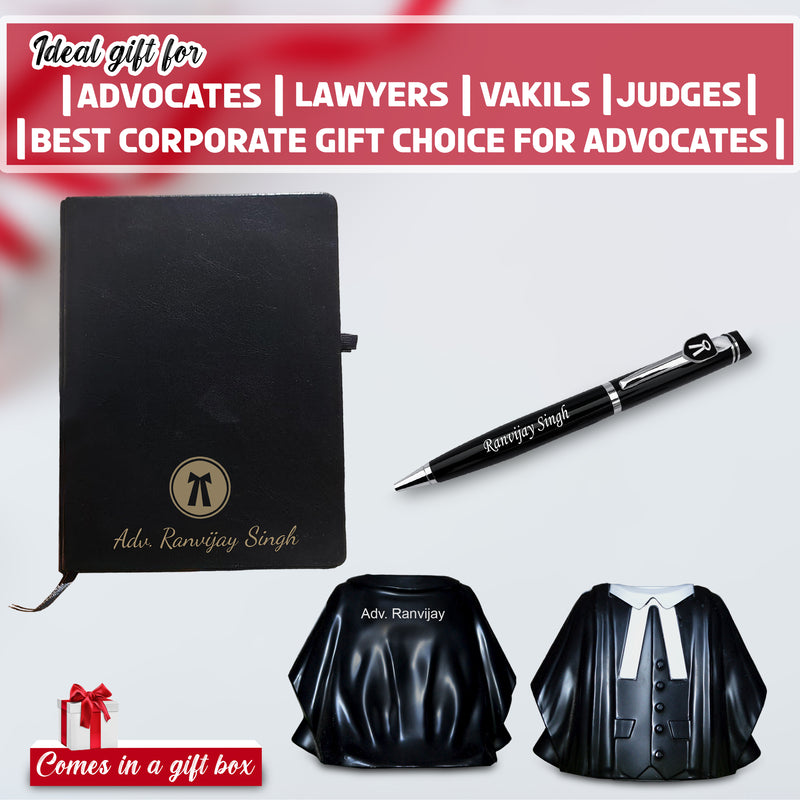 Advocate Desk Set - Coat Pen Stand, Pen & A5 Diary