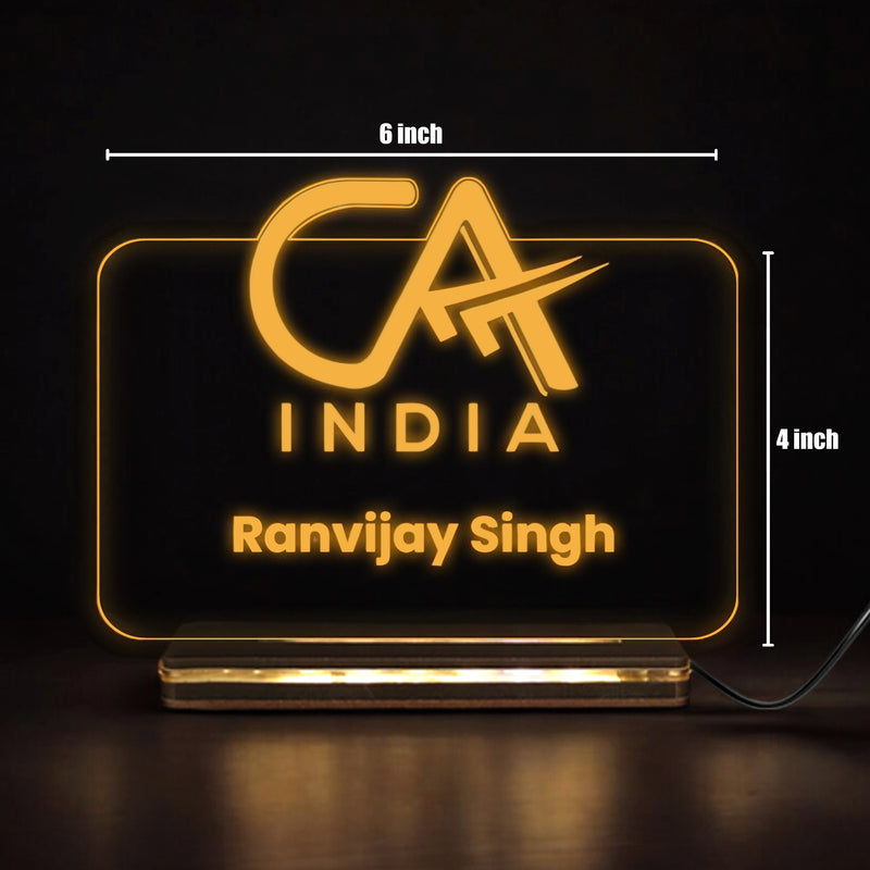 Customized CA LED Desk Lamp with Name & Charted Accountant Symbol