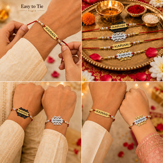 Customized Laser Foil Rakhi with Name Engraved