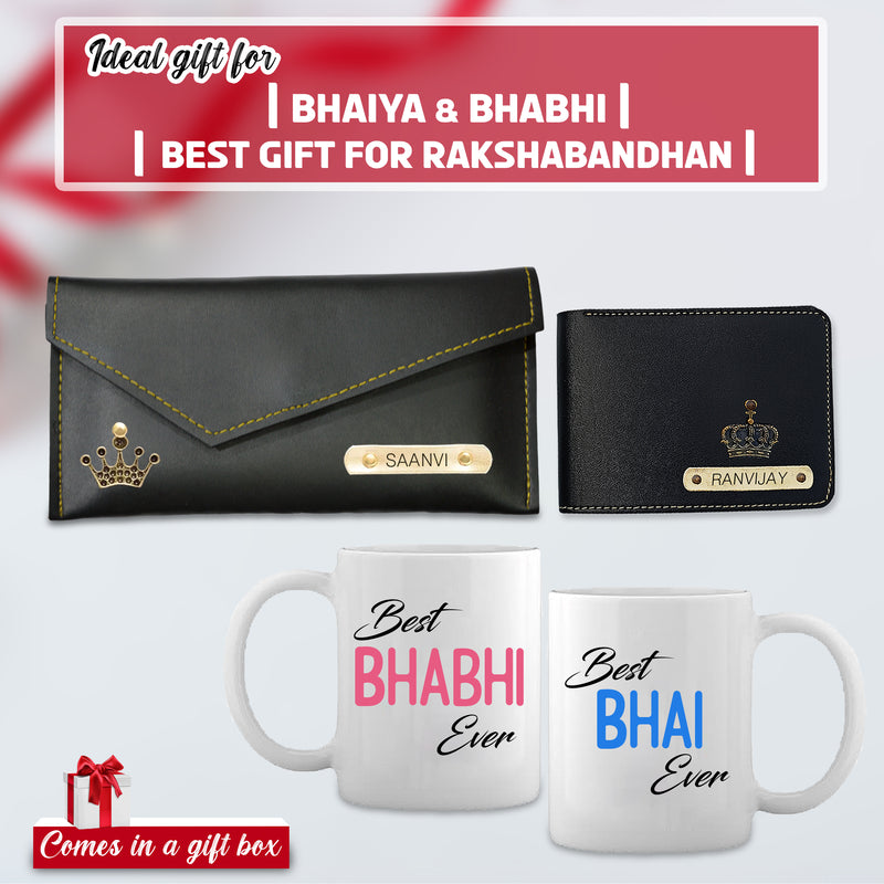 Men's Wallet & Sling Bag with Best Bhaiya/Bhabhi Mug Set.