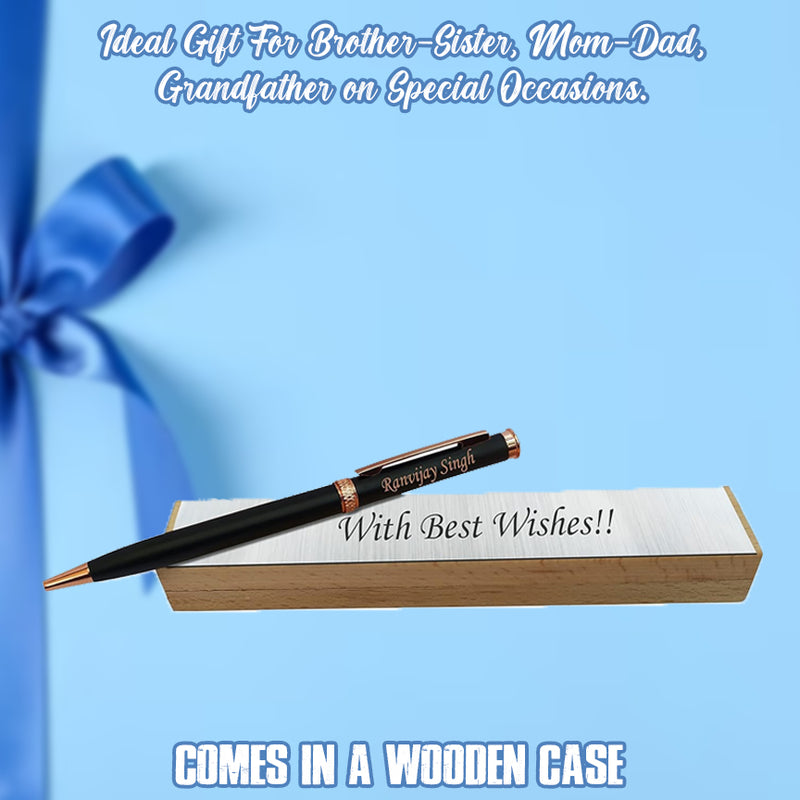 Personalized Copper Pen with Wooden Box.