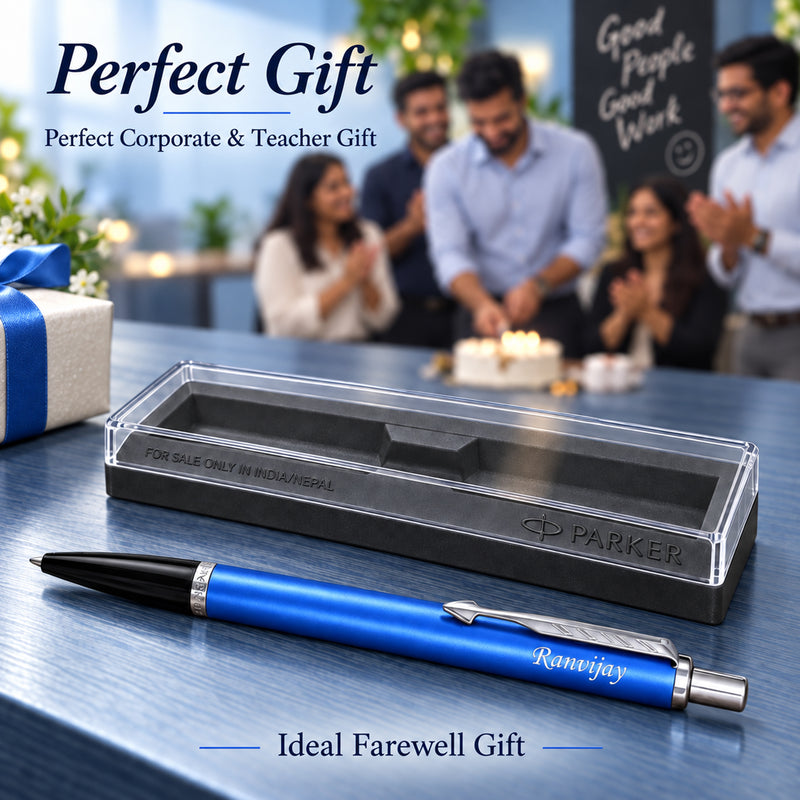 Personalized Blue Parker Ball Pen with Name | Premium Customized Pen for Men & Women | Corporate Gift