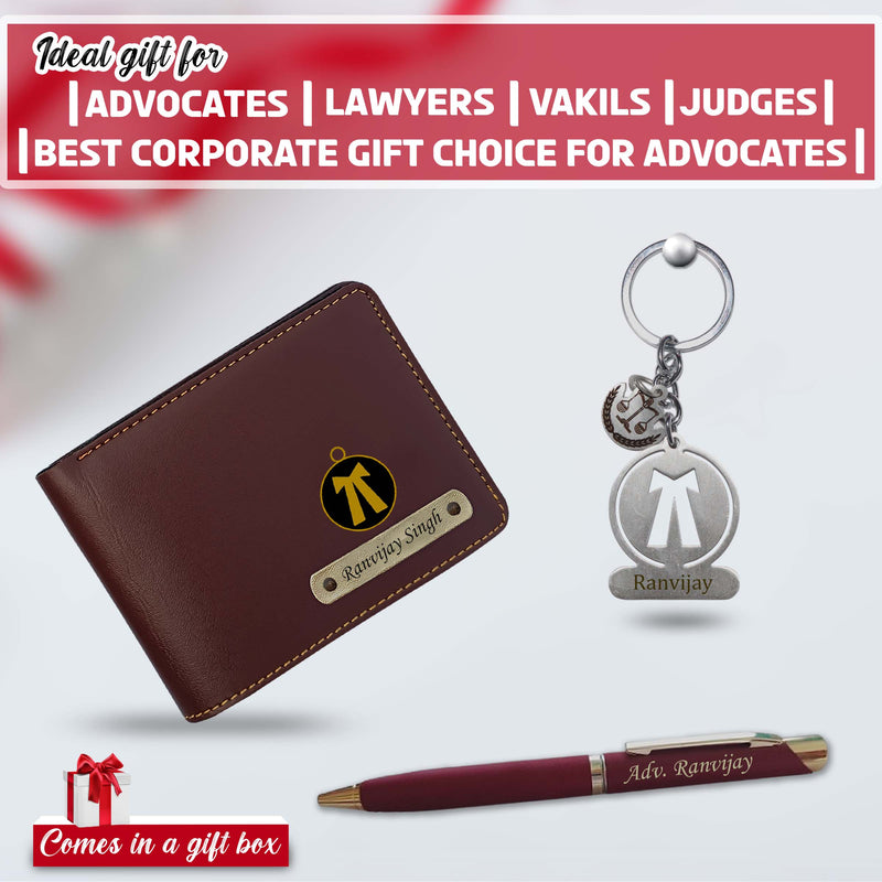 Personalized Advocate Combo - Keychain, Pen, & Wallet with Name & Charm