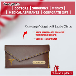 Customized Doctor's Gift Set: Custom Keychain, Bottle, Pen, Clutch & Diary.
