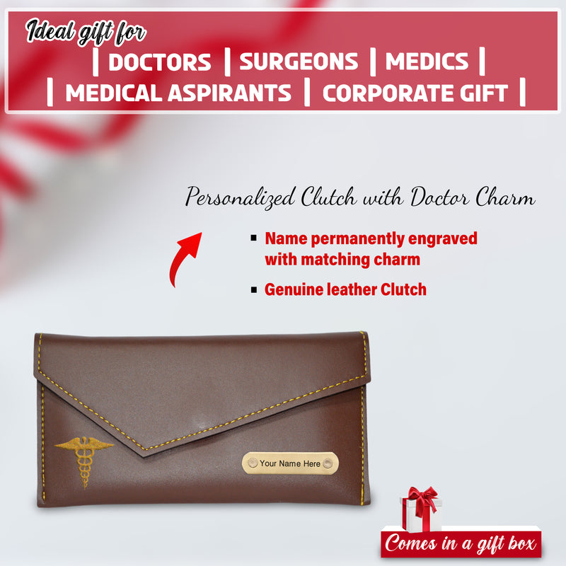 Customized Doctor's Gift Set: Custom Keychain, Bottle, Pen, Clutch & Diary.