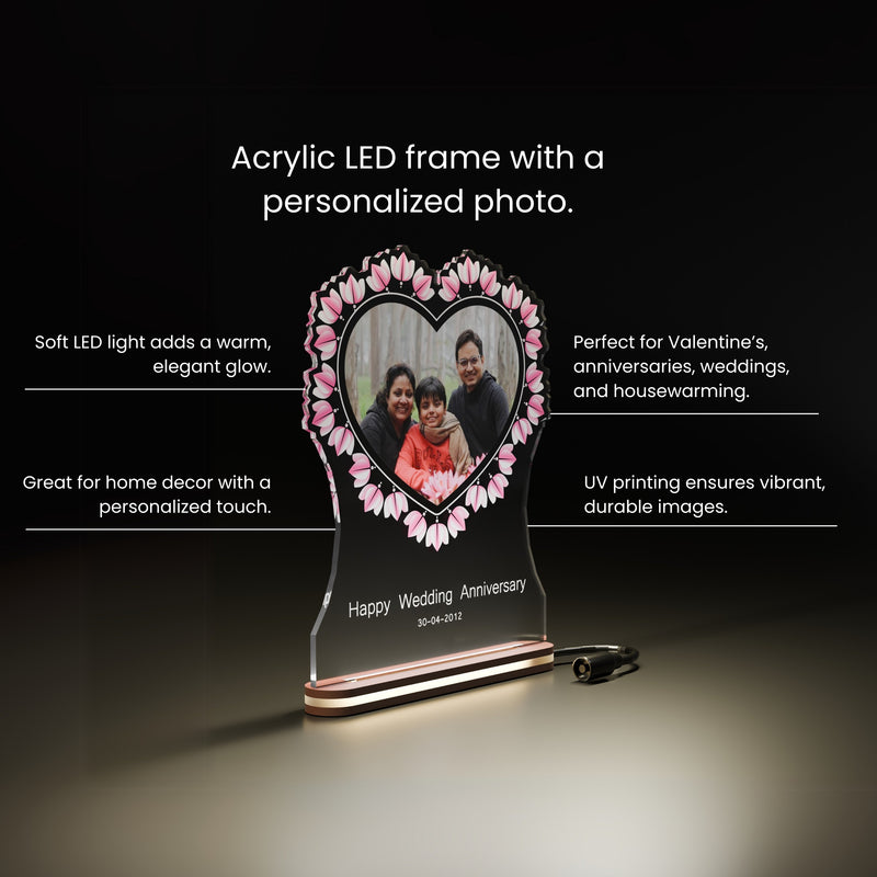 Custom Acrylic LED Photo Frame with Unique Design – Best Gift for Valentine’s, Anniversary & Wedding