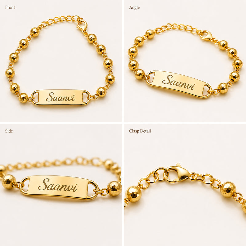 Personalized Rakhi with Name for Sister | Customized Rakhi with Name, Golden Chain Bracelet for Women (Pack of 2)