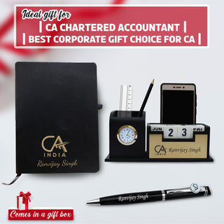 CA Combo: CA Pen Stand, Logo Pen & Engraved  Diary.