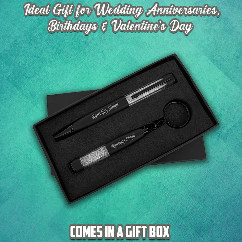 Custom Corporate Gift Set - Engraved Pen & Keychain