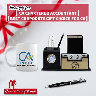 CA Gift Set – Engraved Pen, Pen Stand & Mug.