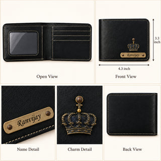 Customized Wallet for Men with Name & Charm | Personalized Name Wallet for Men's.
