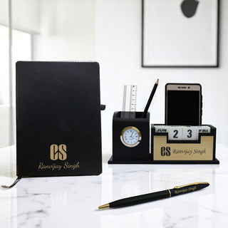 CS Combo Set: Coat Pen Stand, Logo Pen & Engraved Diary.