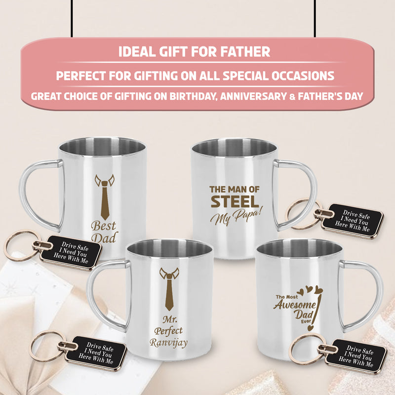 Father's Day Gift: Custom Mug & Keychain. (Only 1 Mug from 4 Designs).