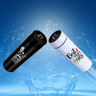 Couple Water Bottle Set of 2 Bottles with Couple Design Printed.