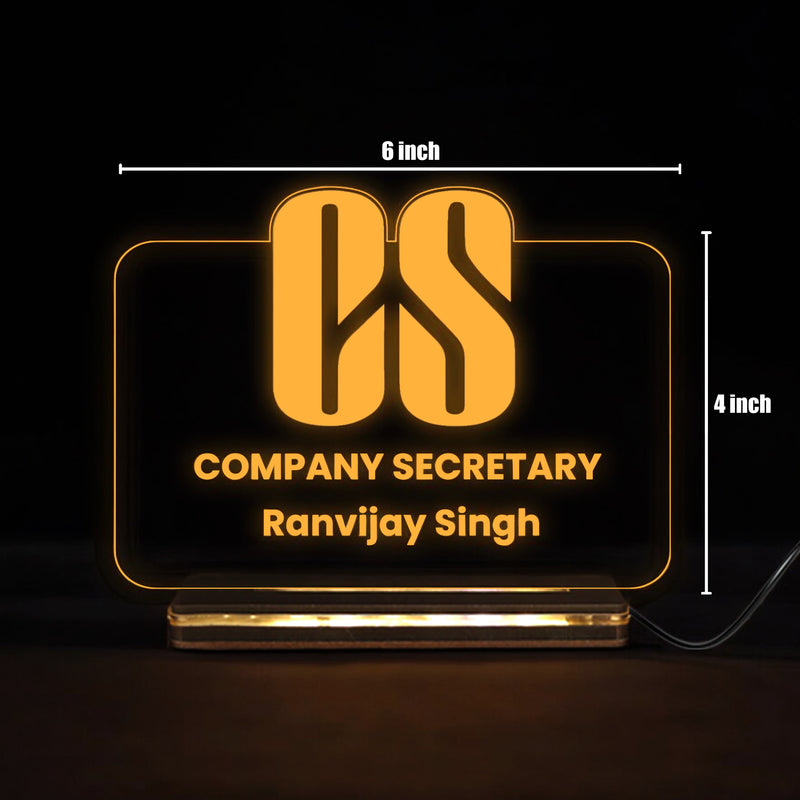 Customized Company Secretary LED Desk Lamp with Name & CS Logo.