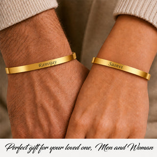 Customized Lock Kada Bracelet - Custom Name Engraved