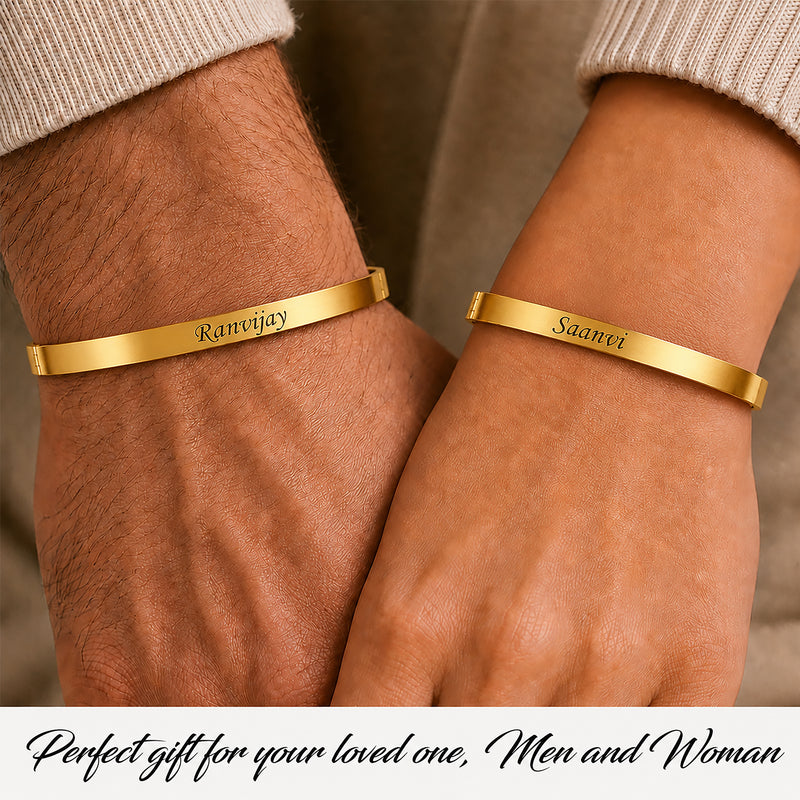 Customized Lock Kada Bracelet - Custom Name Engraved