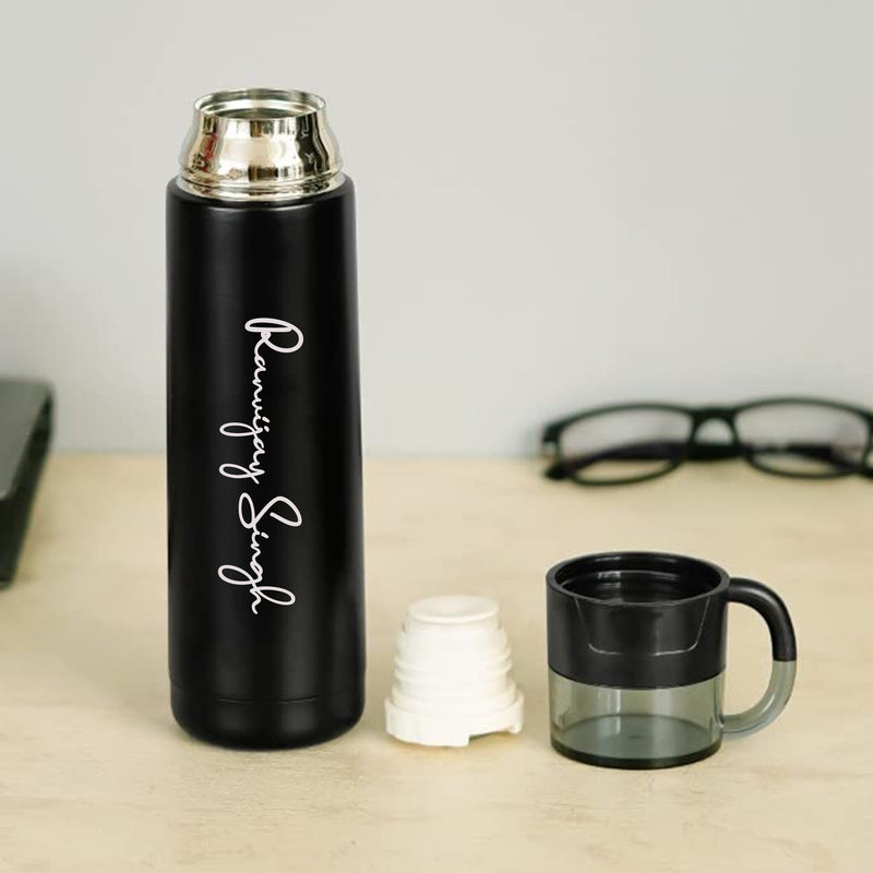 Stainless Steel Flask Bottle with Name Engraved.