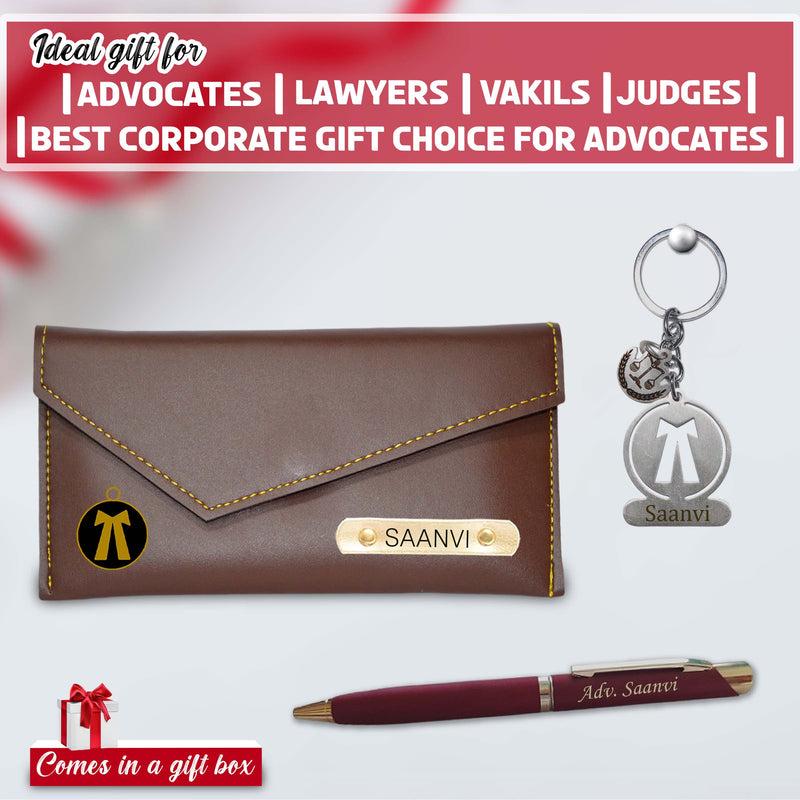 Personalized Advocate Combo-Advocate Key-Chain with Charm, Advocate Pen , and Clutch with Name & Adv. Charm.