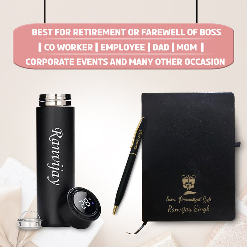 Retirement Gift Combo Set - Pen, Diary & Bottle