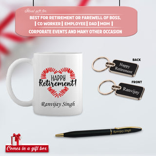 Premium Retirement Combo - Personalized Pen, Mug & Keychain
