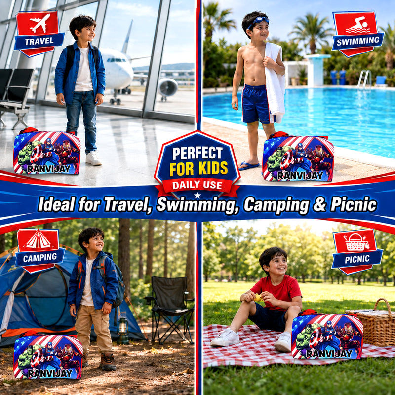 Kid's Travel Duffle Bag with Name Printed - Duffle Bag for Kids