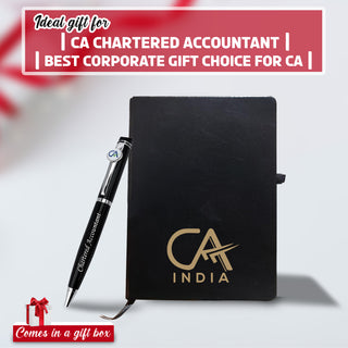 CA Gift Set – Engraved Pen & Black A5 Diary