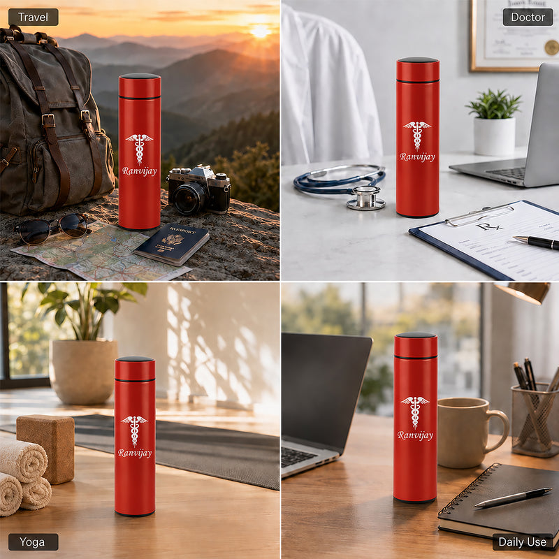 Personalized Custom Doctor's logo & Name Engraved Water Bottle.