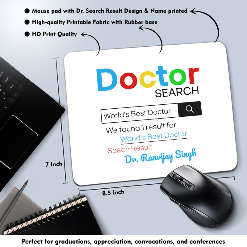 Doctor Gift Set – Printed Bottle, Mug & Mouse Pad with Doctor-Themed Design & Name.