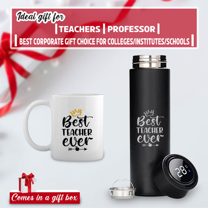 Elegant Teacher Gift Combo: Customized Bottle & Coffee Mug