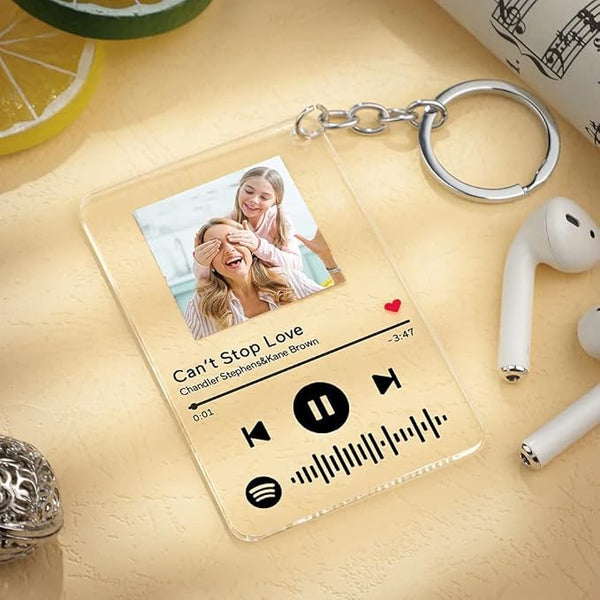 Custom Spotify Keychain with Photo & Scannable QR Code