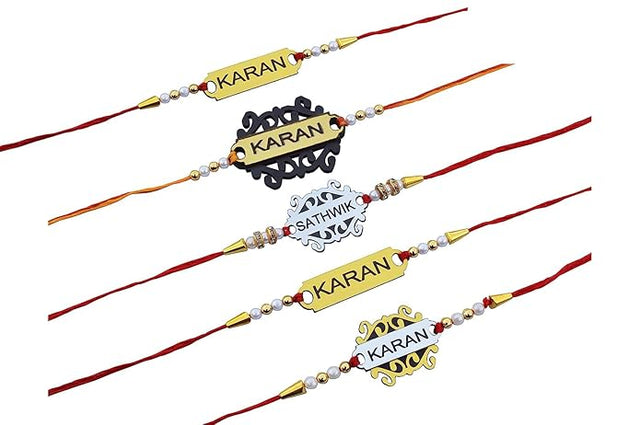 Customized Laser Foil Rakhi with Name Engraved –